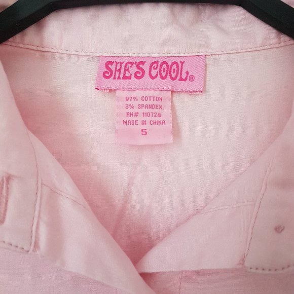 She's Cool Pink Collar Top - Size S - Picture 2 of 5